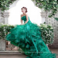 Emerald Green Beautiful Mermaid Chinese Ladies Evening Dresses with Trails